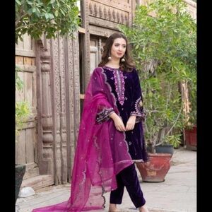 3 piece velvet dress from Omal by Komal. New , never worn.
